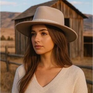 San Diego Hat Company Pearl Trim Wide Brim Fedora
